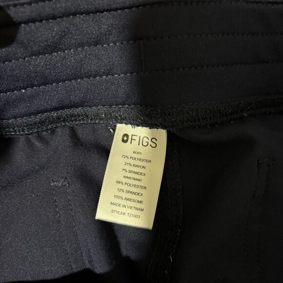 Figs Technical Collection Women's Scrubs Pants Blue Large Solid Logo Mid-Rise - Picture 5 of 8